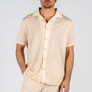 Bain de Mer Synthetic Linen Short Sleeve Shirt 3XL runs small New with tags